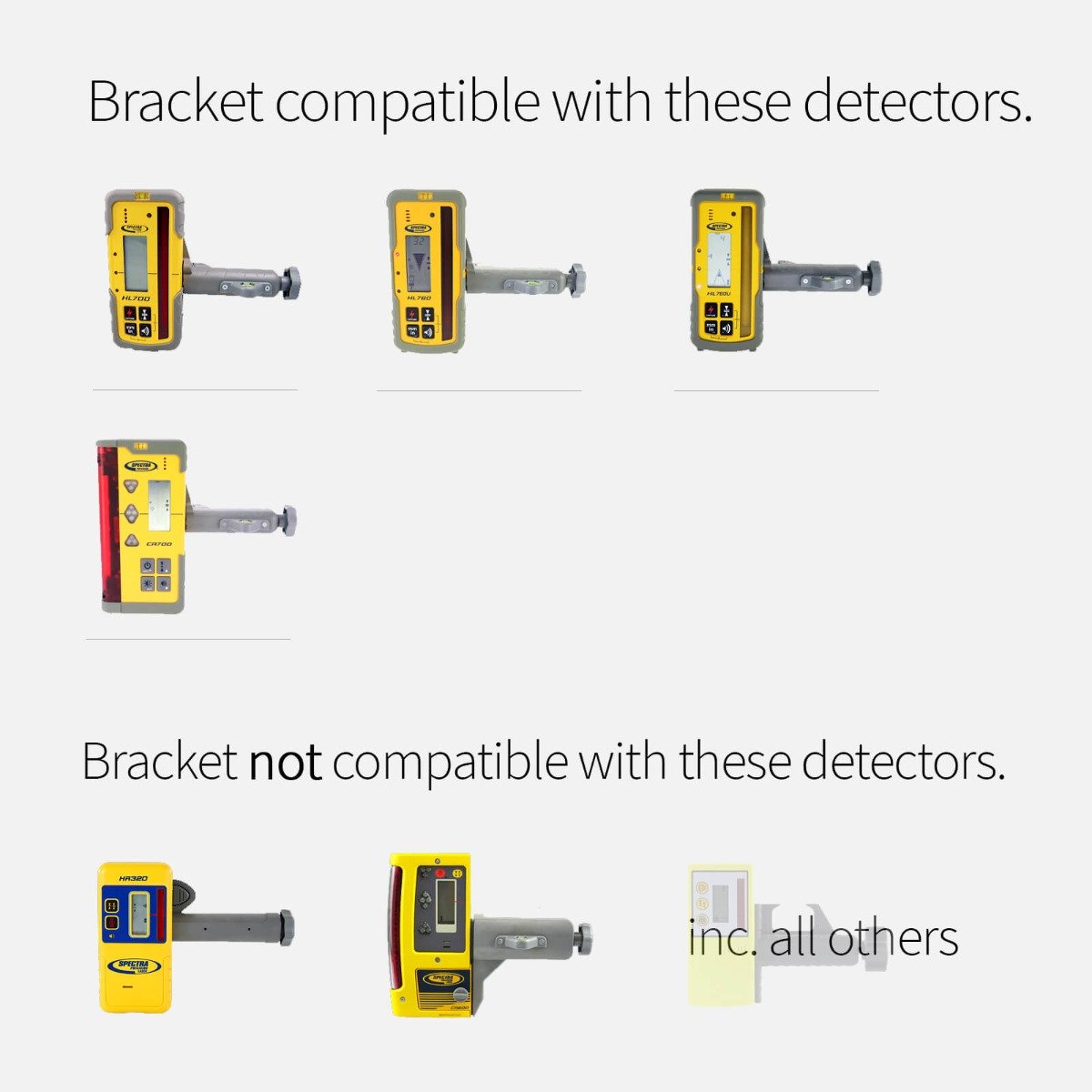 Spectra HL700, HL750, HL750U, HL760, HL760U & CR700 Rod/Staff Clamp Bracket (SKU: SMB780)